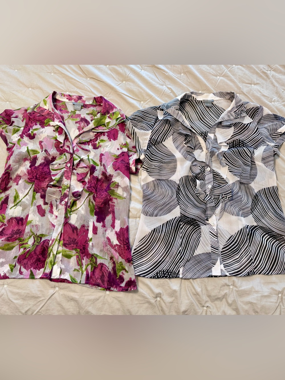 Bundle of Two Ann Taylor Short-Sleeved Blouses